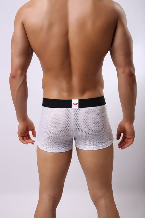 Boxer homme LJ Mesh Aéré Blanc et Noir