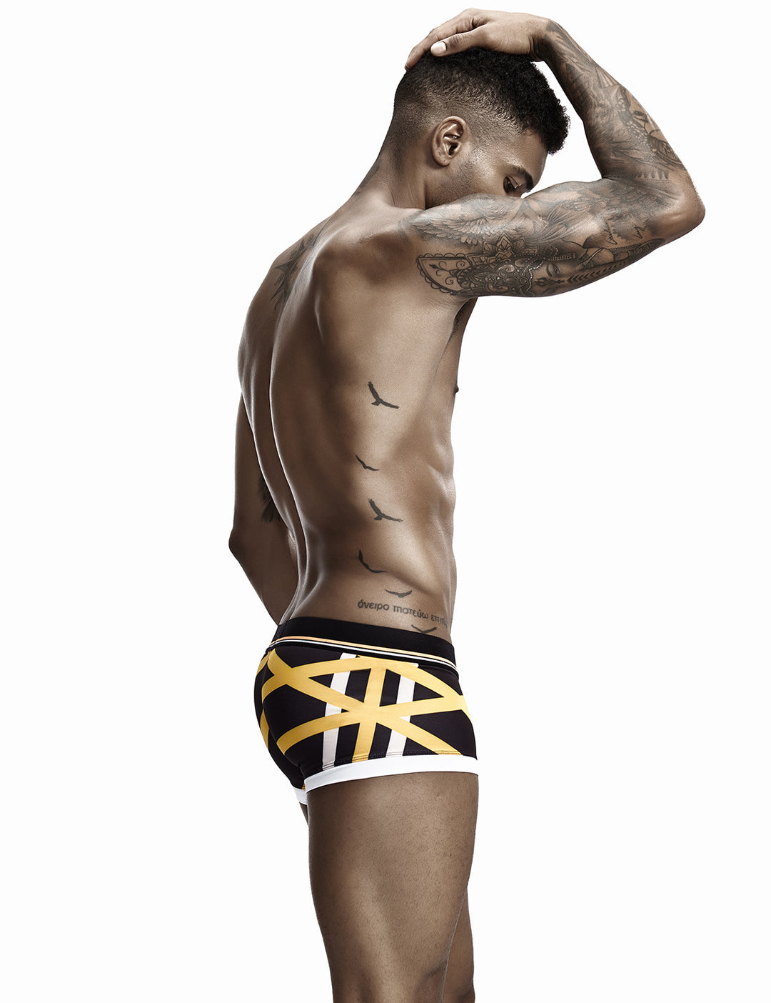 Boxer Preto/Dourado Homem SEOBEAN