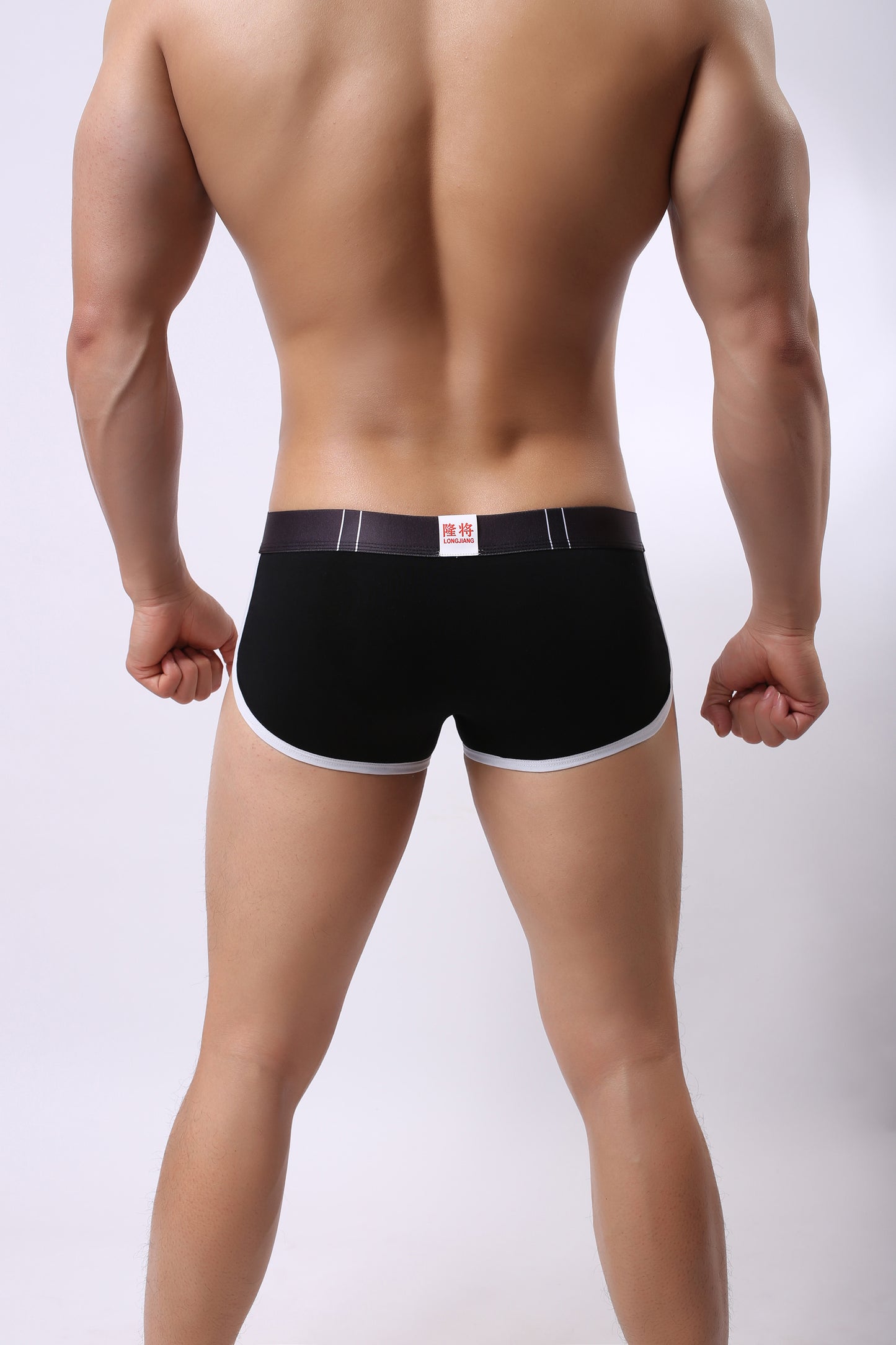 Boxer homme LJ Effet Ceinture et décor zippé Noir