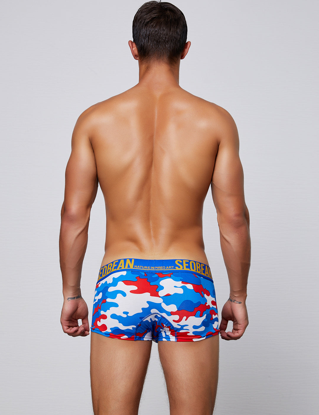 Boxer Azul Homem Camuflada SEOBEAN