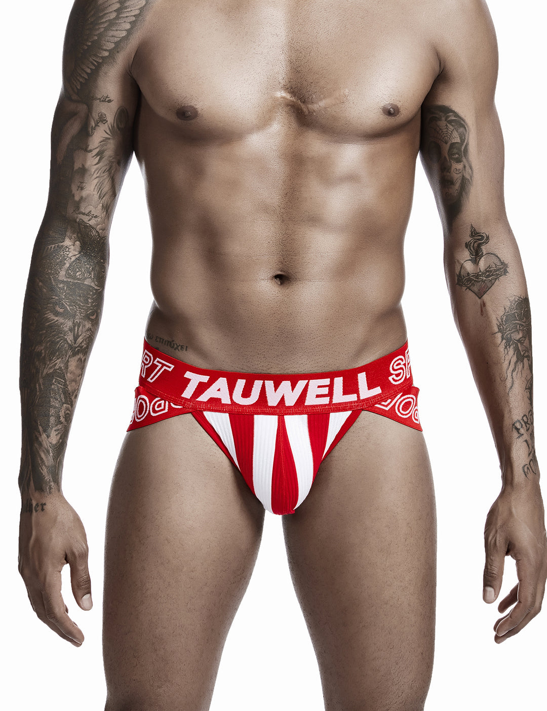 Slip Rouge/Blanc Homme TAUWELL