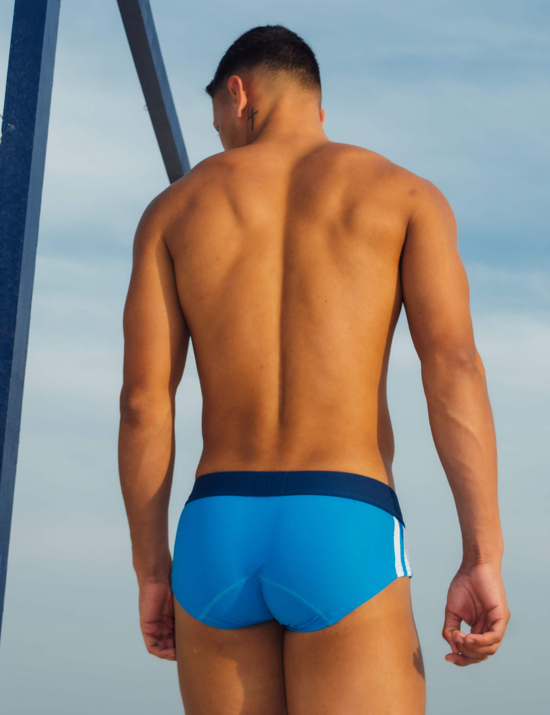 Boxer Bleu Homme en Nylon SEOBEAN