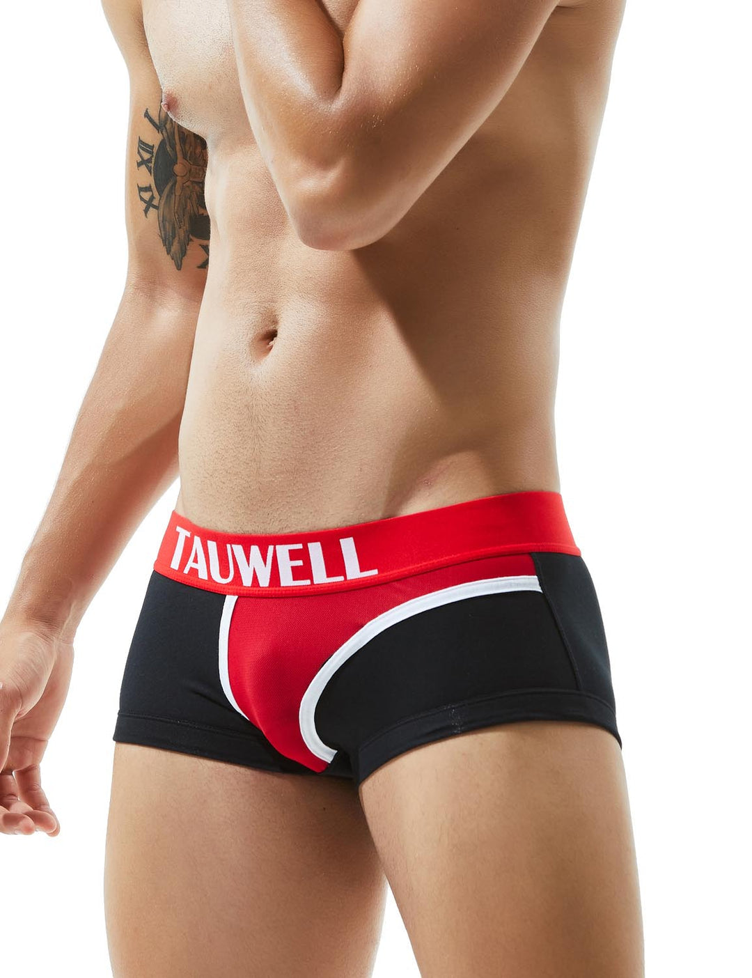 Boxer Sport Noir et Rouge Homme TAUWELL