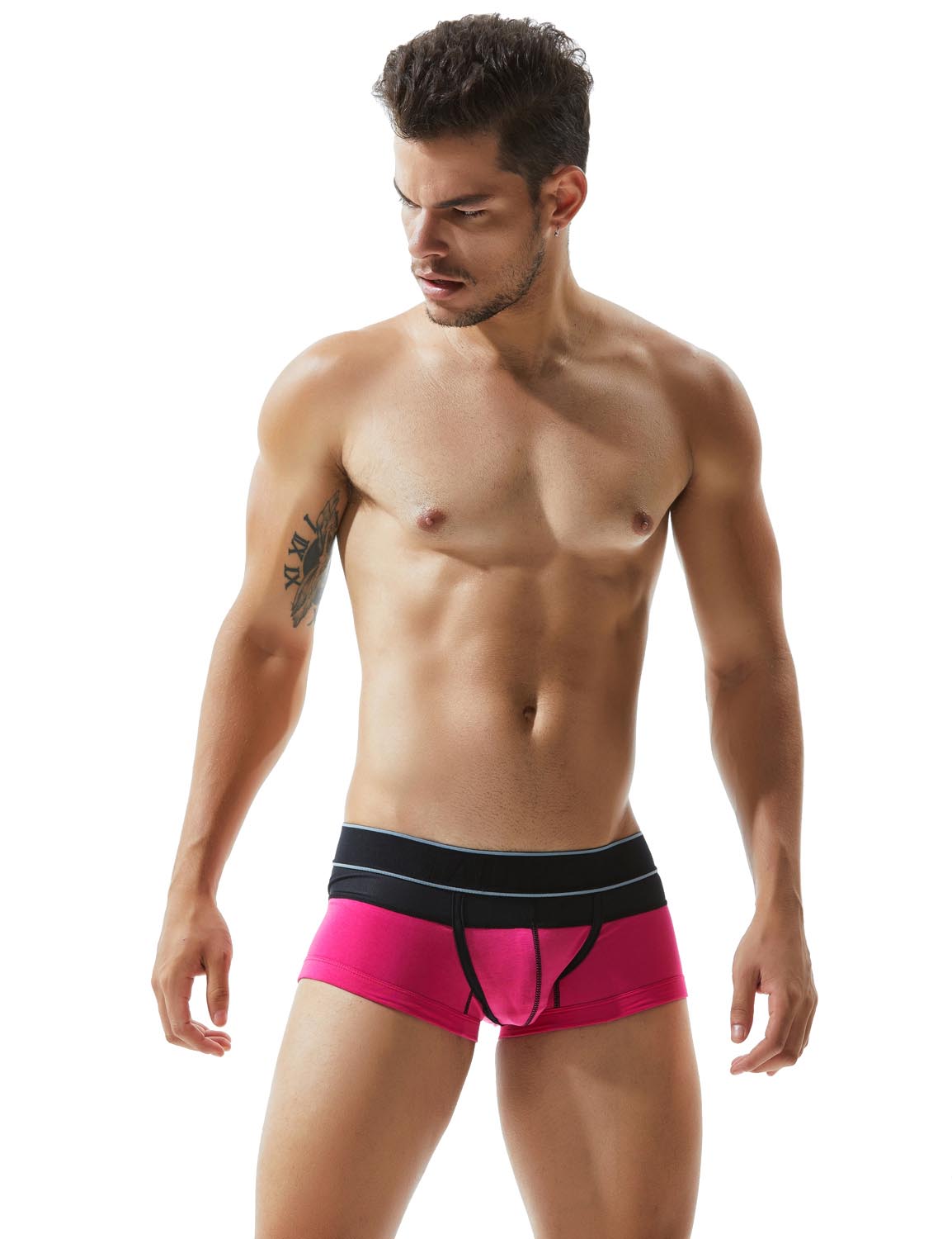 Boxer sport homme Tauwell Rose et Noir