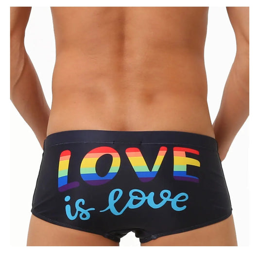 Cueca de Banho Mini Short Preto UXH Arco-Iris