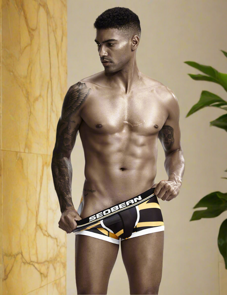 Boxer Negro/Oro Hombre SEOBEAN 